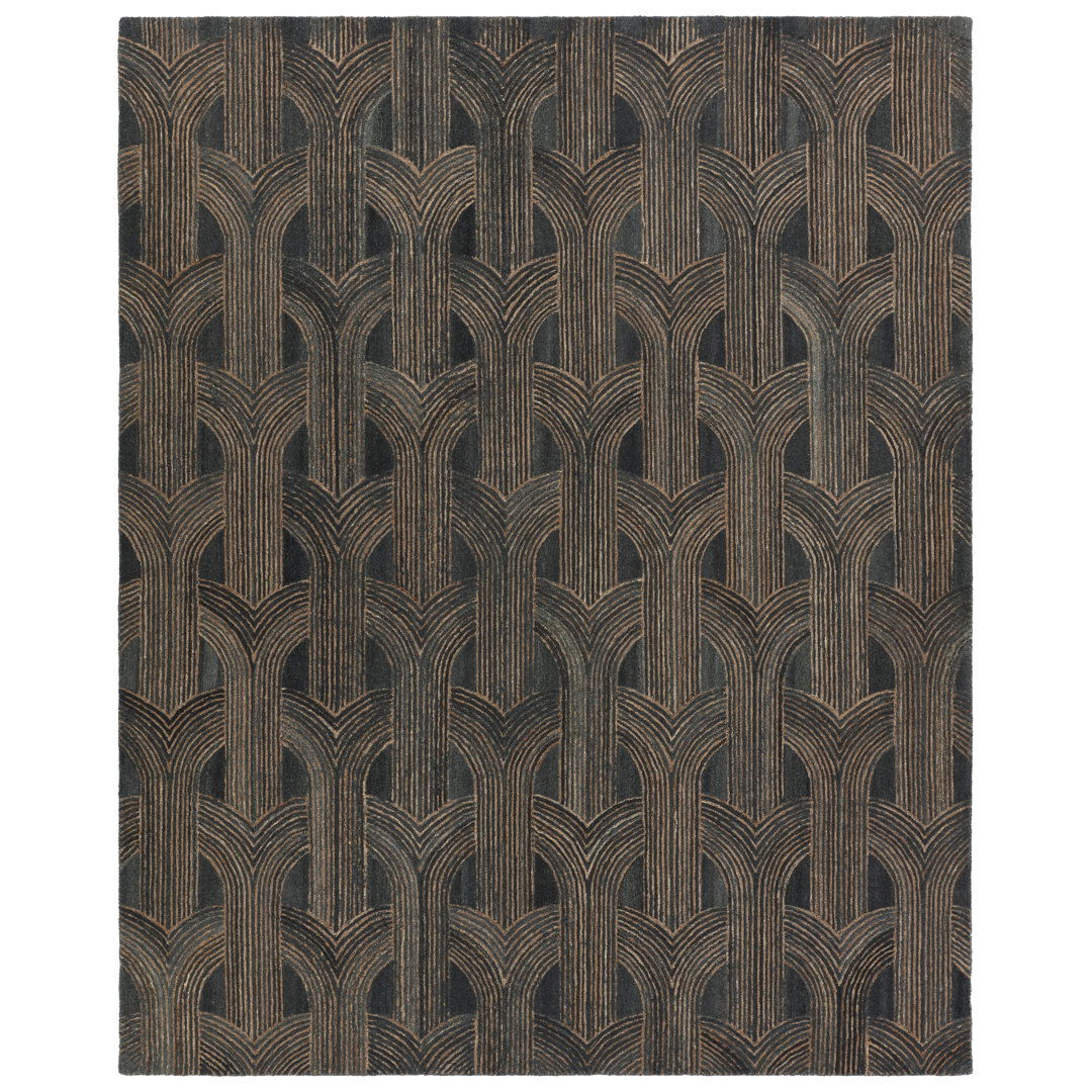 Verde Home By Jaipur Living Manhattan PVH14 Handmade Geometric Gray and Taupe Area Rug (5'x8') large image 
