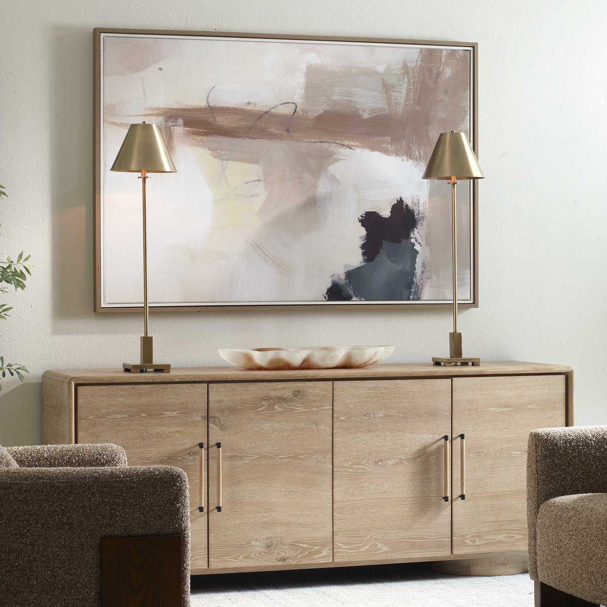 Bluster Framed Abstract Canvas, Painting by Uttermost, 62.7" width x 42.7" height x 2" depth View 3