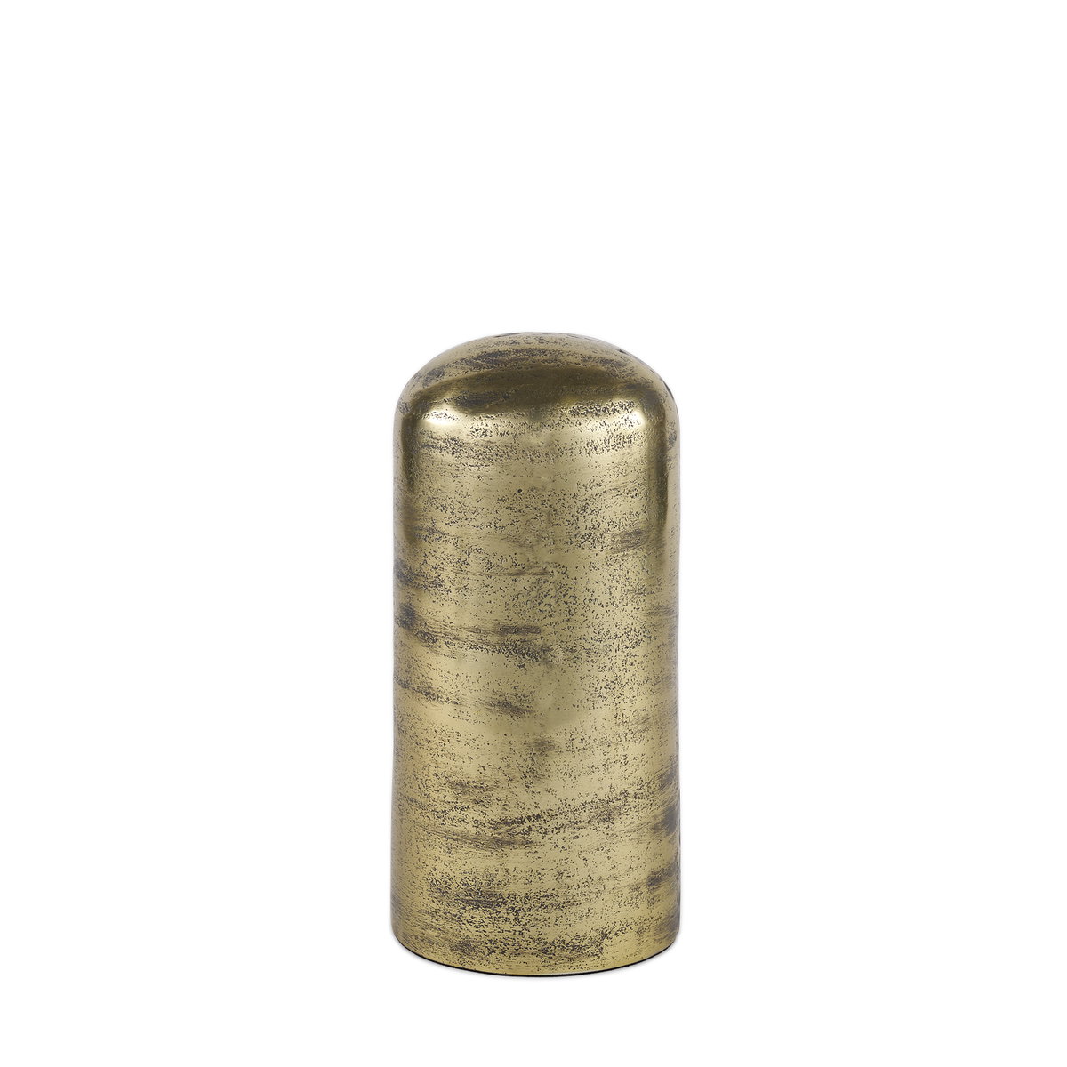 Quonset Tall Brass Finished Aluminum Metal Ornament, Decorative Object by Mercana, 5" length x 5" width x 10.25" height View 1