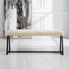 Taupo Sheepskin Bench, Benche by Uttermost, 49" width x 21" height x 12" depth thumbnail 4