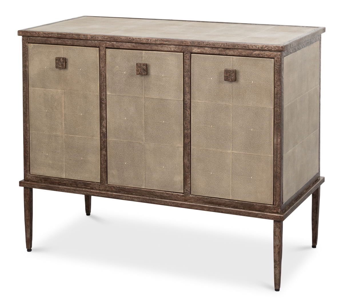 Roland Sideboard Shagreen Charcoal Grey, by Sarreid, 1'8" length x 3'4" width x 2'8" height View 1