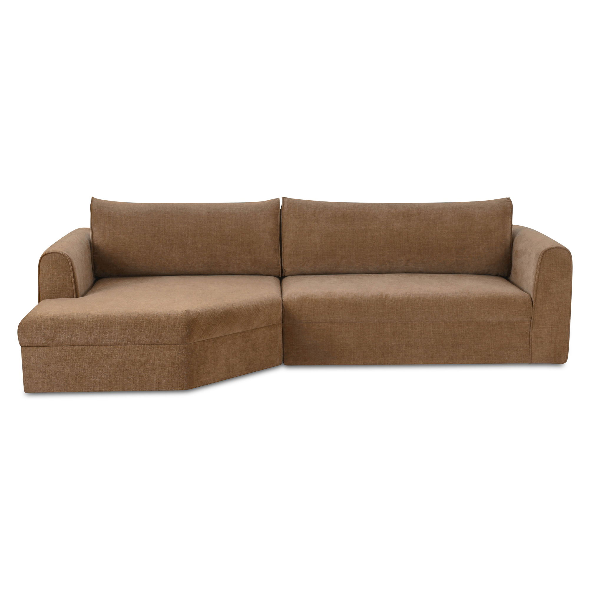 Madrid Left Sectional Taupe, Sectional Sofa by Moe's Home, 112" width x 33.5" height x 65" depth View 1