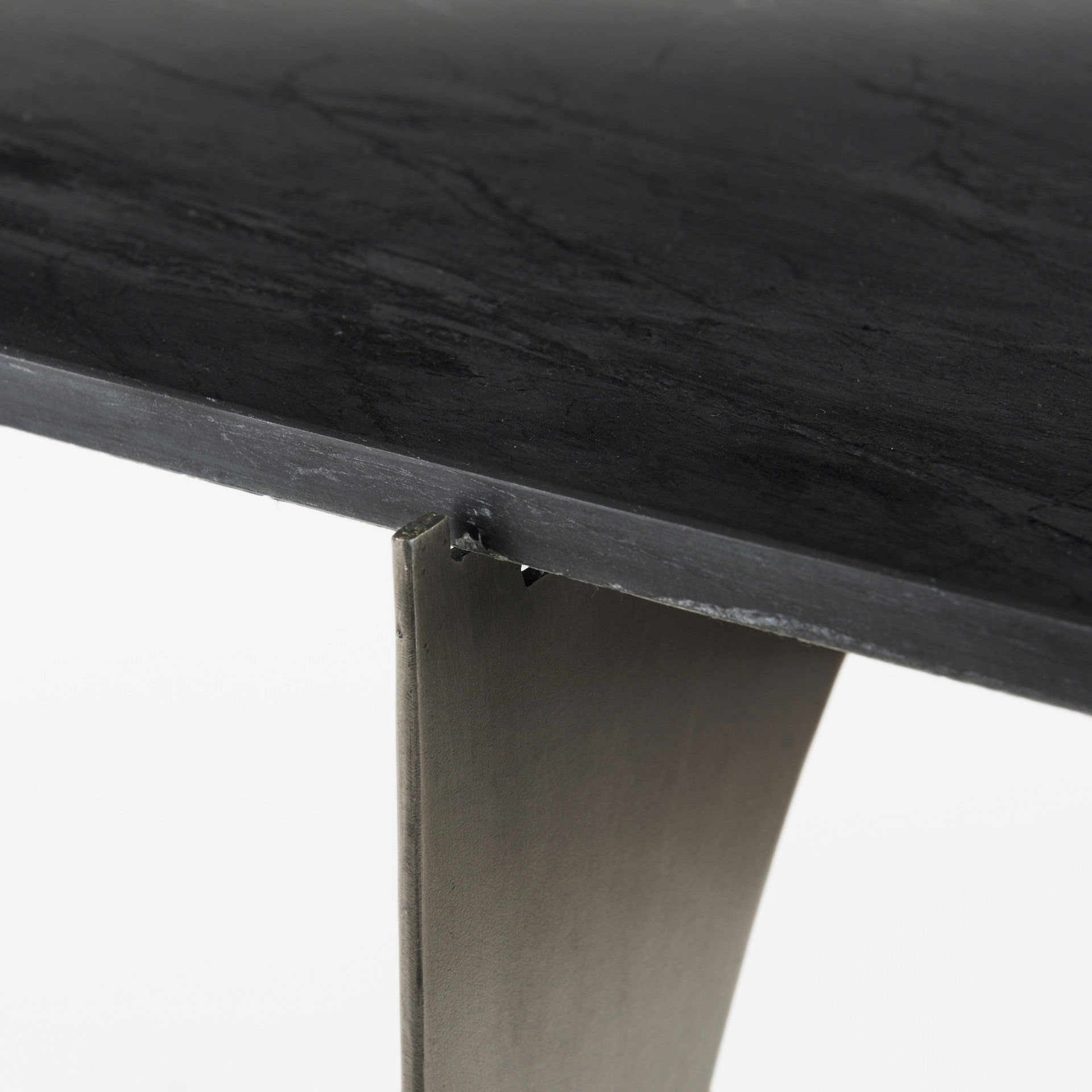 Reinhold IV Black Marble Top Iron Console Table large image 