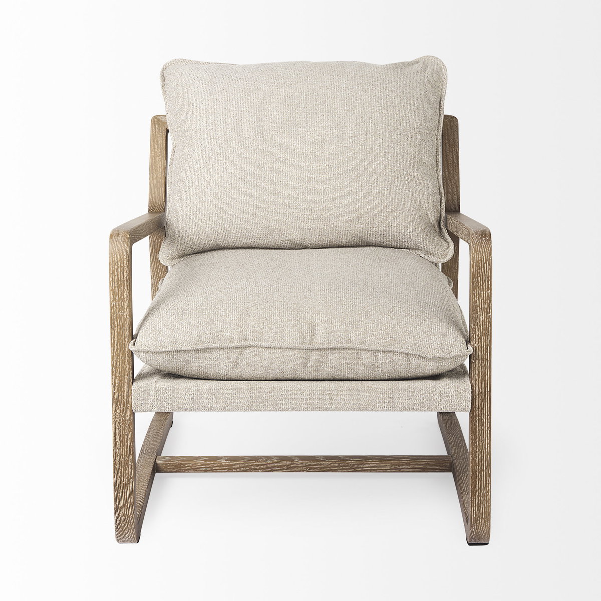 Brayden 28.3L x 34.1W x 35H Light Brown Wood with Beige Fabric Seat Accent Chair, by Mercana, 28.35" length x 34.06" width x 35.04" height View 7