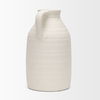 Tyrus Large Textured Matte White with Speckling Ceramic Vase, by Mercana, 9.44" length x 9.05" width x 15.35" height thumbnail 8
