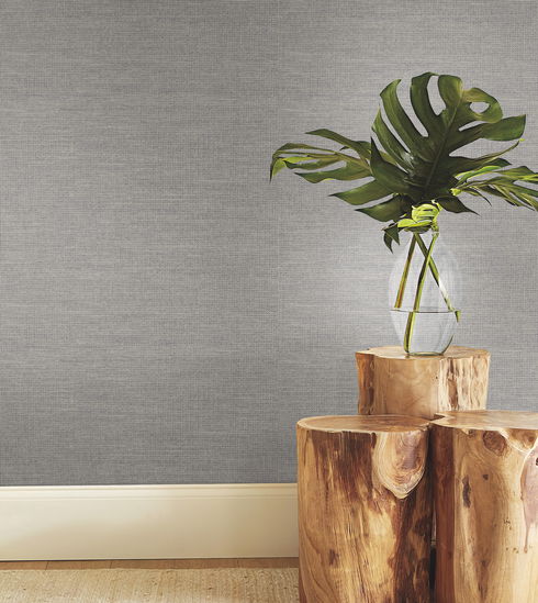 Paper & Thread Weave Blue Wallpaper