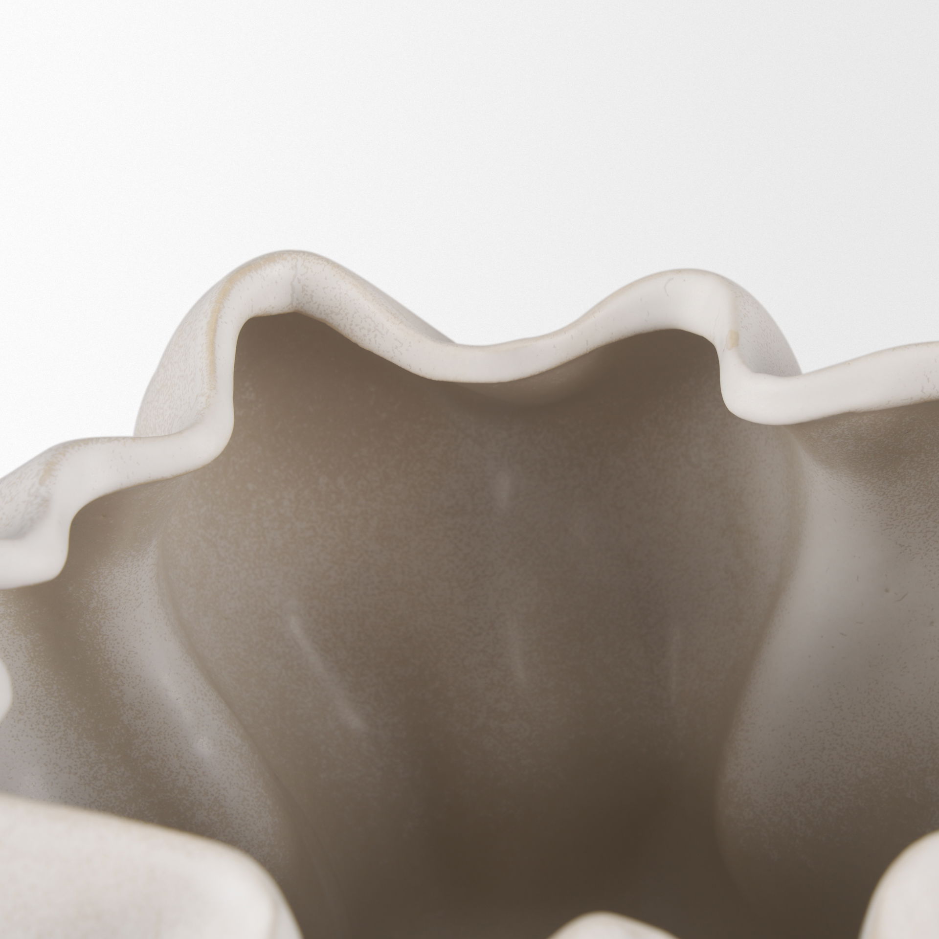 Vanna Sculptural Cream Glazed Ceramic Vase large image 