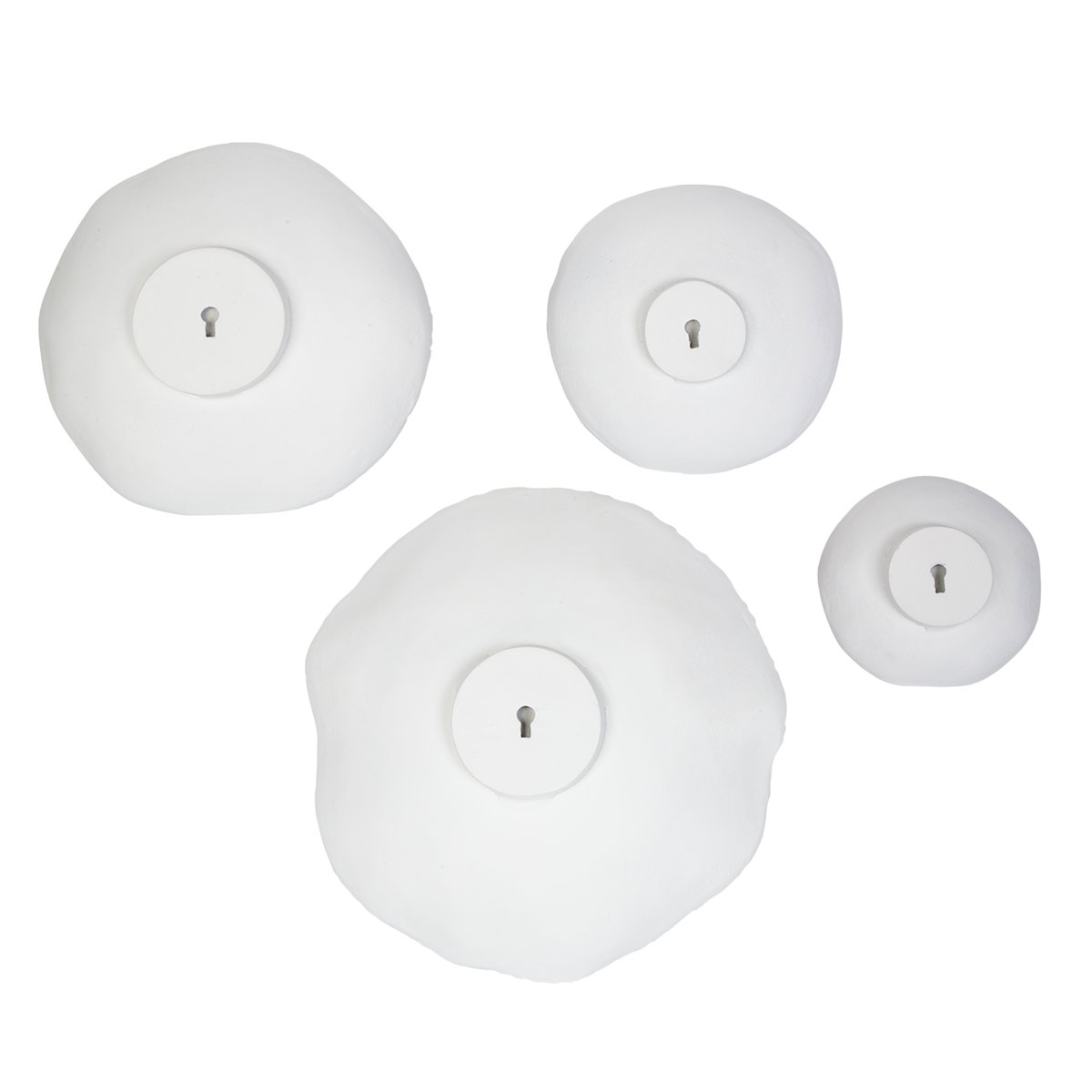 Lucky Coins White Metal Wall Bowls Set/4, Sculptural Wall Art by Uttermost, 11" width x 11" height x 2.5" depth View 8
