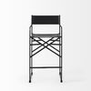 Direttore 19.3L x 19.3W x 40.2H Black Leather with Black Frame Counter Stool, Counter & Bar Stool by Mercana, 19.3" length x 20" width x 40.2" height thumbnail 3