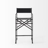 Direttore Backless 40.2in Seat Bar Stool | Black Leather with Black Iron, Counter & Bar Stool by Mercana, 19.3" length x 20" width x 40.2" height thumbnail 3