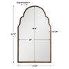 Brayden Arch Metal Mirror, by Uttermost, 2'0.25" width x 3'4.75" height x 1" depth thumbnail 3