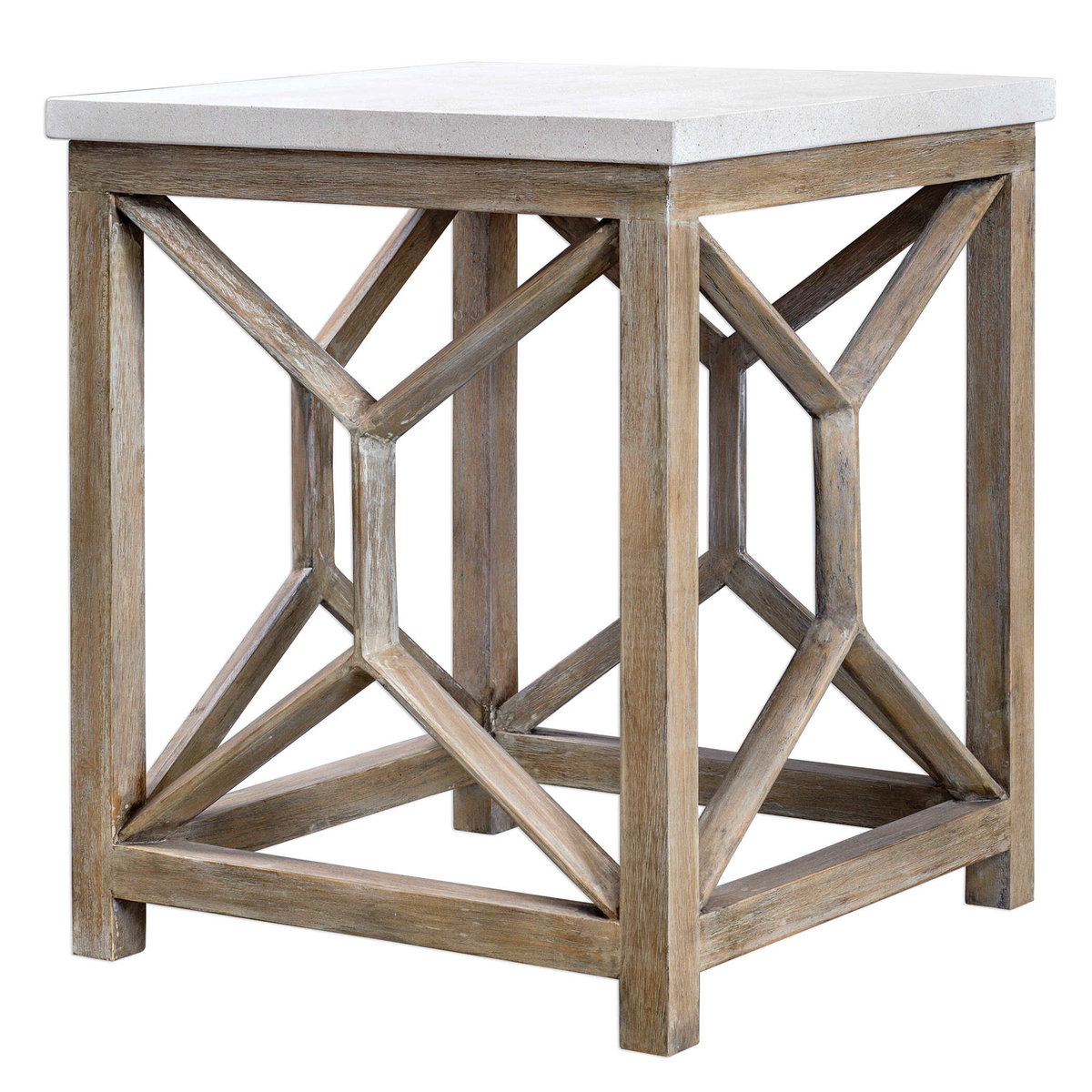 Catali Stone End Table, Furniture by Uttermost, 22" width x 26" height x 22" depth View 5
