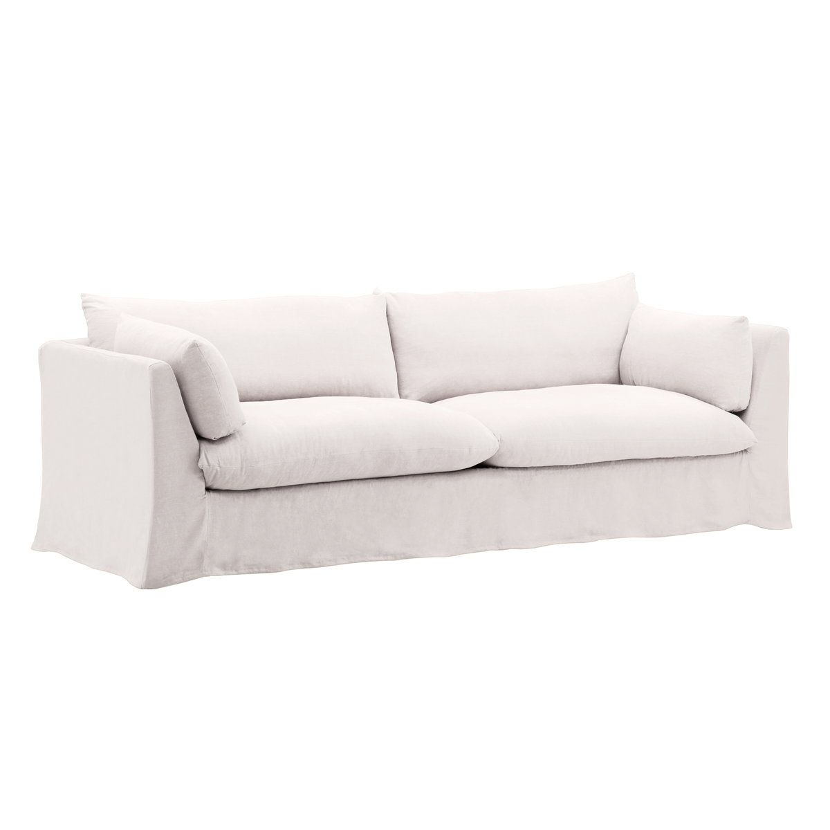 Otis Sofa Slipcover Natural, Sofas & Sectional by Dovetail, 98.4" width x 28.35" height x 38.97" depth
