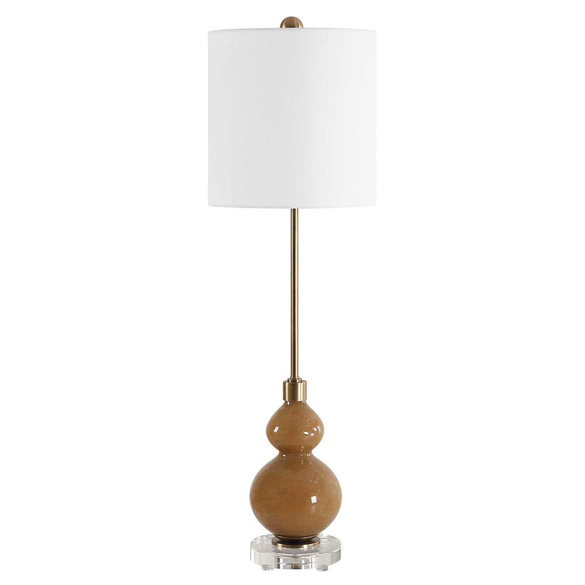 Sienna Caramel Glass Buffet Lamp, Table Lamp by Uttermost, 11" width x 36" height x 11" depth View 5