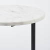 Ballatine II 15L x 15W x 27L White Marble Round Top White with Black Metal Base Accent Table, Side & End Table by Mercana, 15" length x 15" width x 27" height thumbnail 7