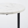Ballatine II 15L x 15W x 27L White Marble Round Top White with Black Metal Base Accent Table thumbnail 6