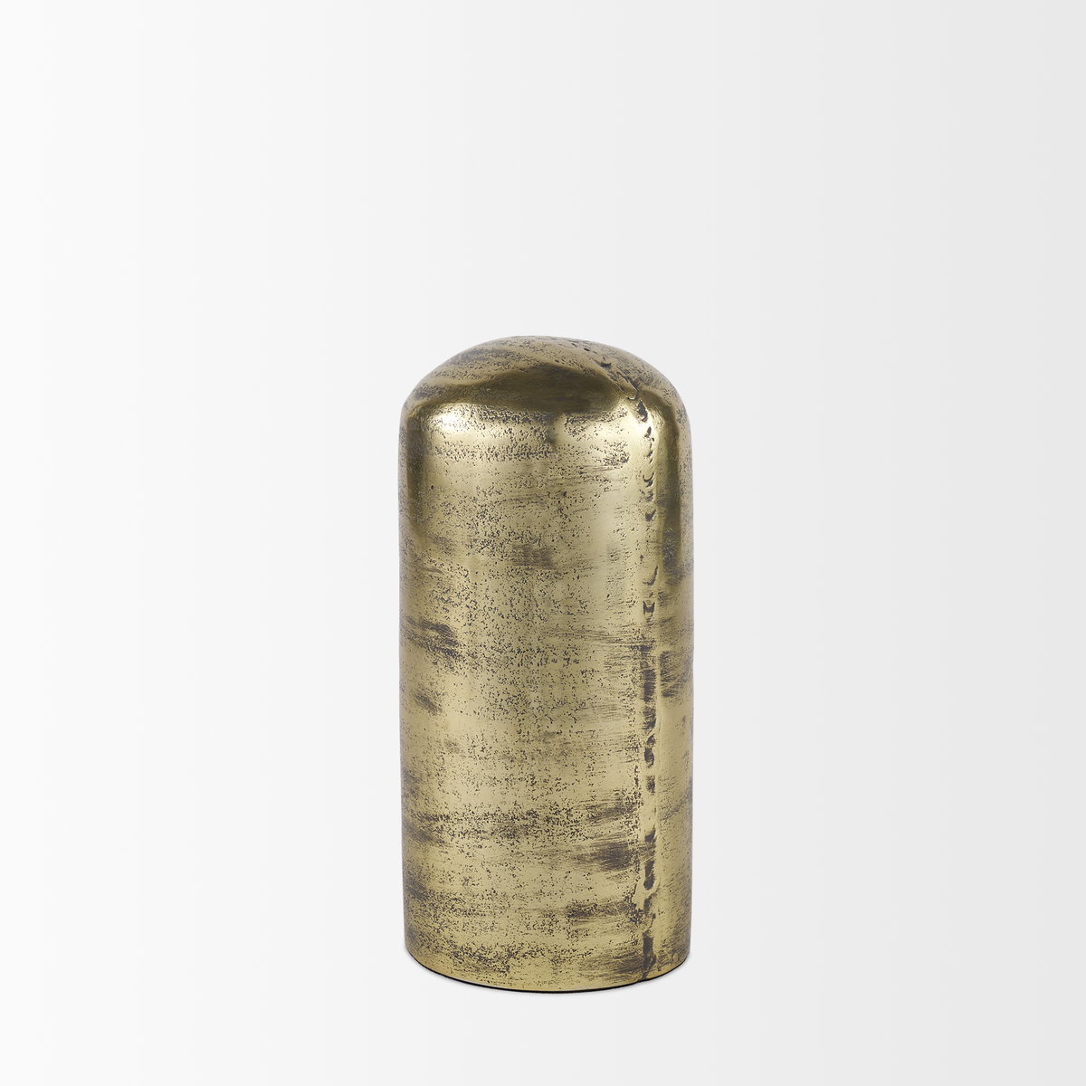 Quonset Tall Brass Finished Aluminum Metal Ornament, Decorative Object by Mercana, 5" length x 5" width x 10.25" height View 5
