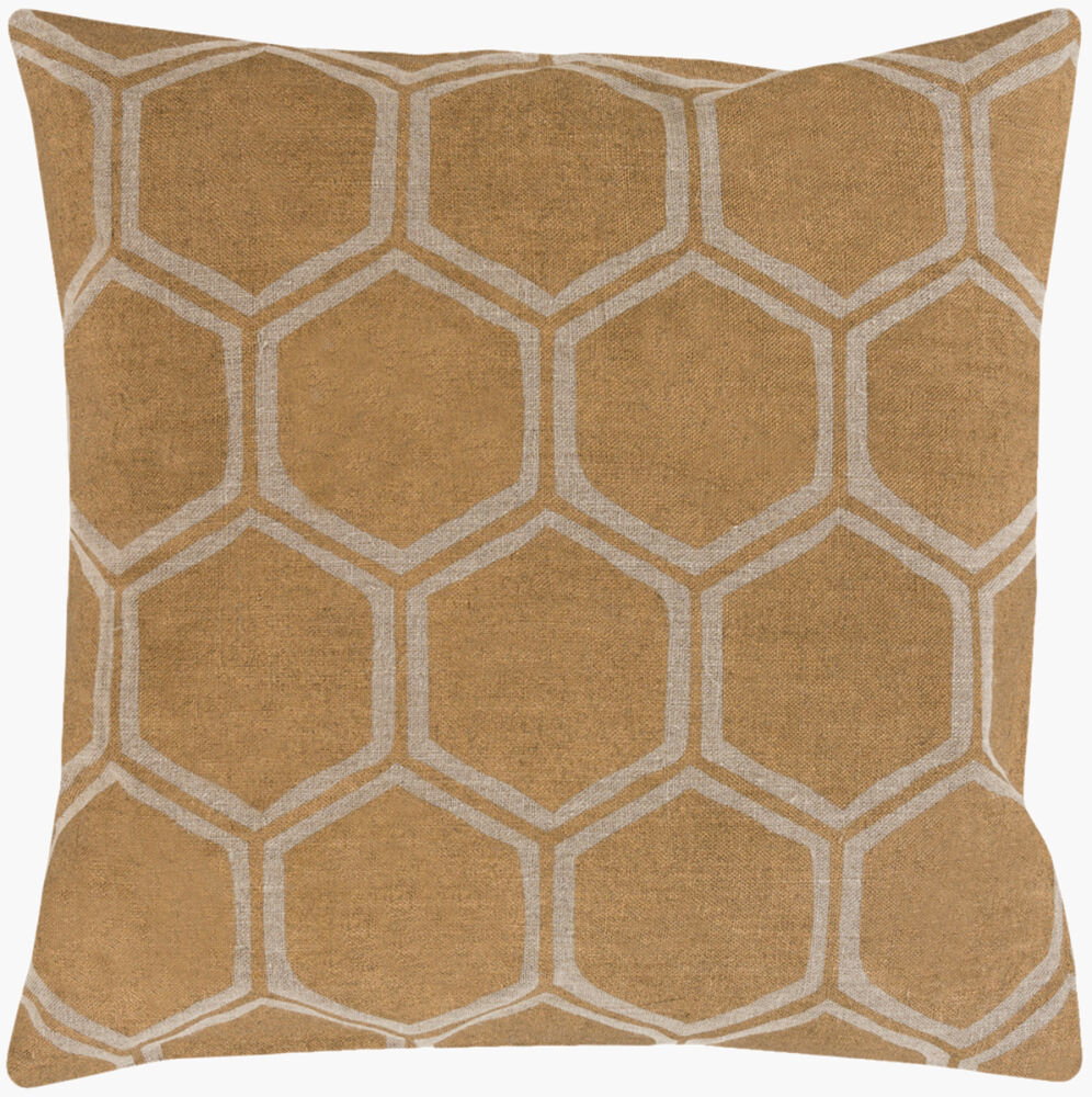 Metallic Stamped Accent Pillow, Decorative Pillow by Surya, 18" length x 18" width