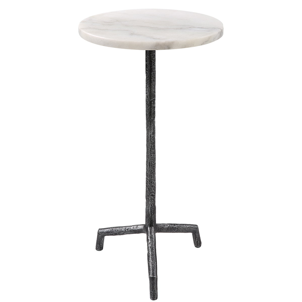 Puritan White Marble Drink Table, Side & End Table by Uttermost, 12" width x 23.5" height x 12" depth View 1