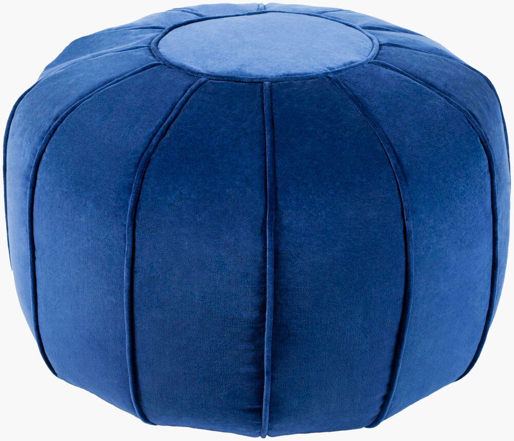 Cotton Velvet Pouf, Ottoman by Surya, 20" width x 14" height