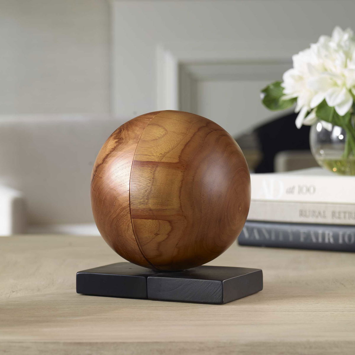 Teak And Noir Bookends Set/2, by Uttermost, 8" width x 9" height x 8" depth View 8