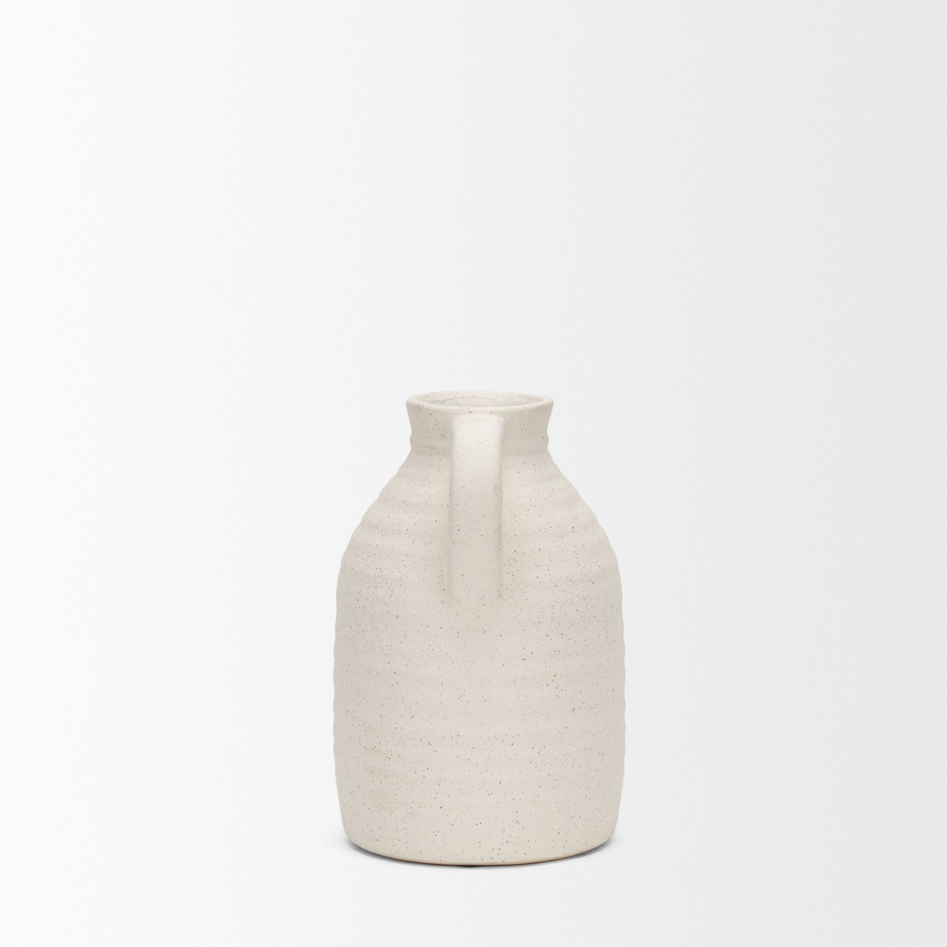 Tyrus Medium Textured Matte White with Speckling Ceramic Vase large image 