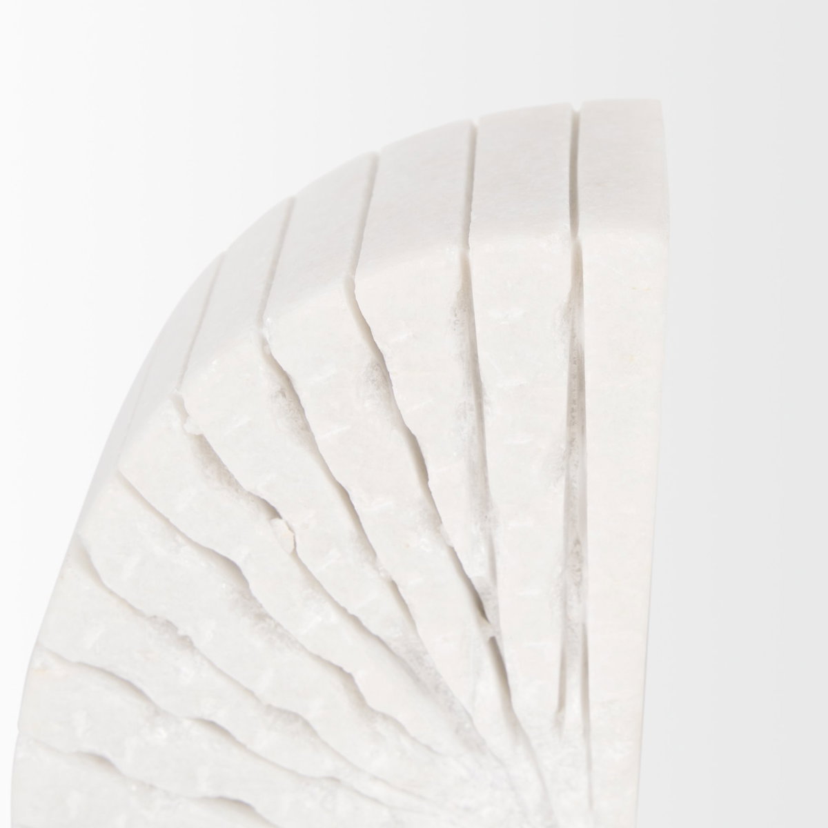 Stept White Marble Bookends with rough carving (set of 2), by Mercana, 4.5" length x 2.5" width x 5.5" height View 7