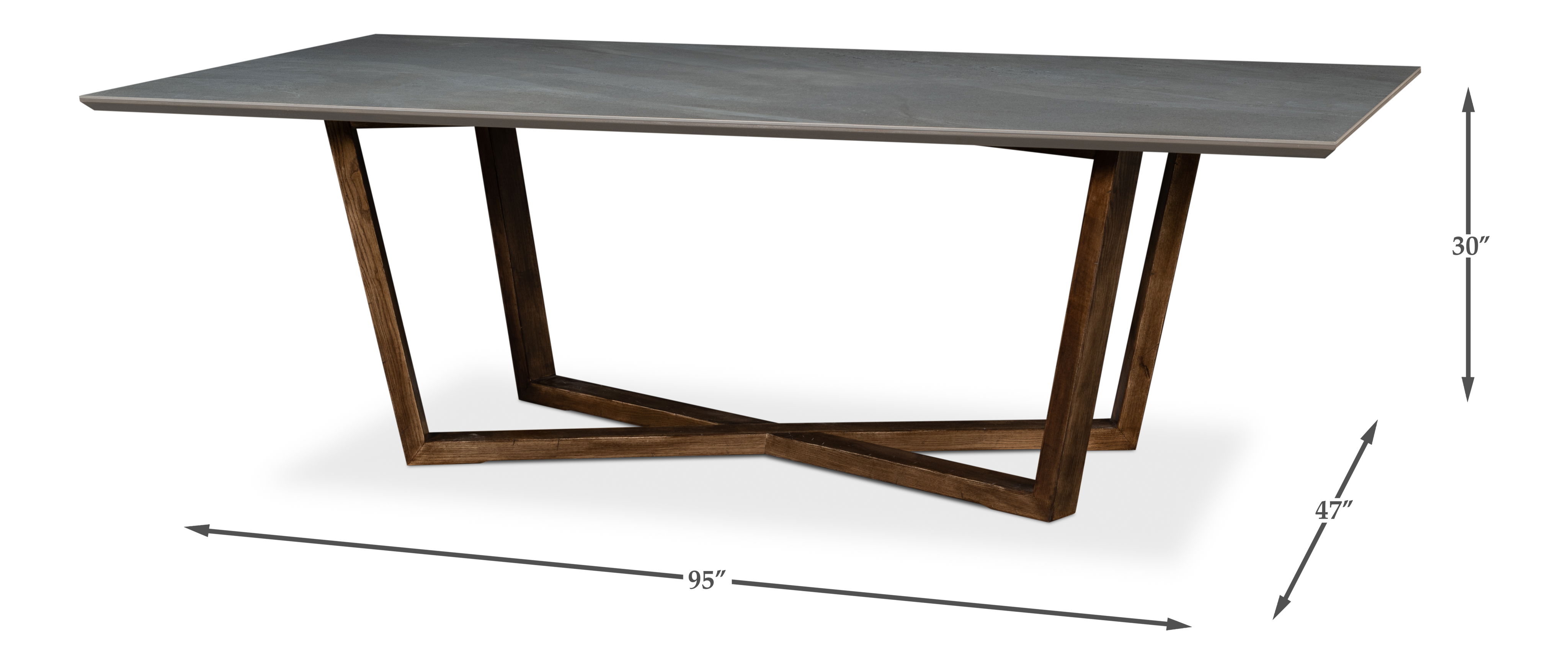 Double Pedestal Dining Table, by Sarreid, 95" length x 47" width x 30" height View 17