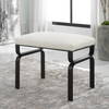Diverge White Shearling Small Bench, Benche by Uttermost, 22.75" width x 18.75" height x 15.12" depth thumbnail 2