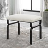 Diverge White Shearling Small Bench, Benche by Uttermost, 22.75" width x 18.75" height x 15.12" depth thumbnail 2