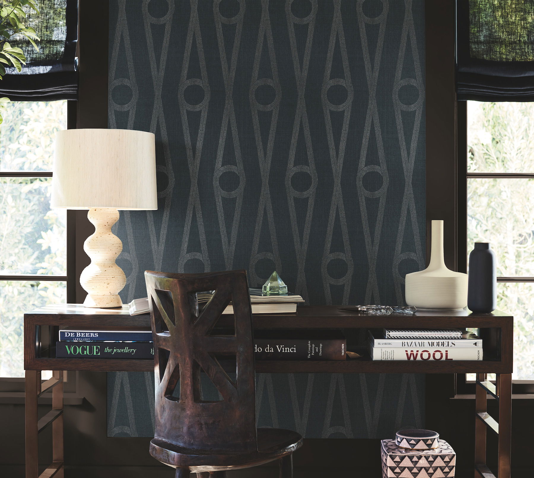 Henlein Indigo Wallpaper Henlein Indigo Wallpaper large image