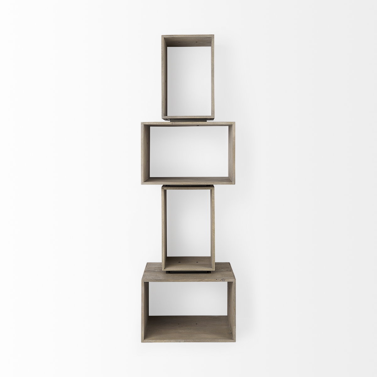 Simul (Set of 2) Light Brown Wood Modular Shelving Unit, Shelving & Bookcase by Mercana, 24" length x 16" width x 16" height View 13