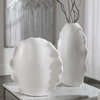 Ruffled Feathers Modern White Vases Set/2, by Uttermost, 12" width x 20" height x 5" depth thumbnail 2