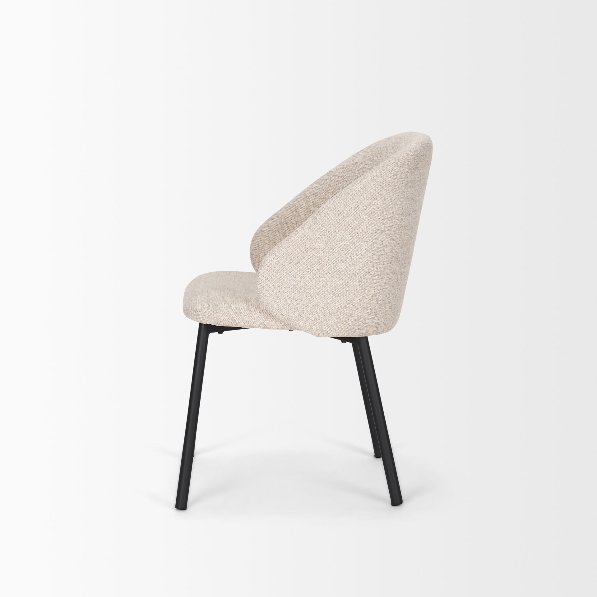 Shannon Dining Chair with Oatmeal Fabric & Matte Black Metal large image 