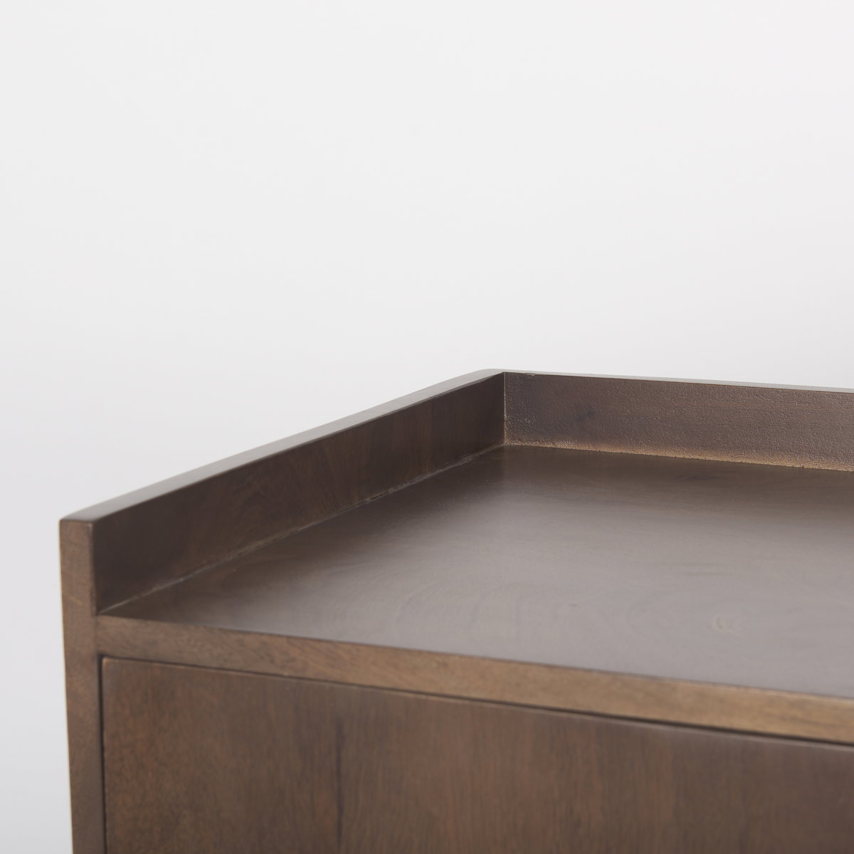 Lillie Medium Brown Wood 4 Door Tray Top Sideboard, Sideboards & Buffet by Mercana, 70.75" length x 16" width x 32" height View 10