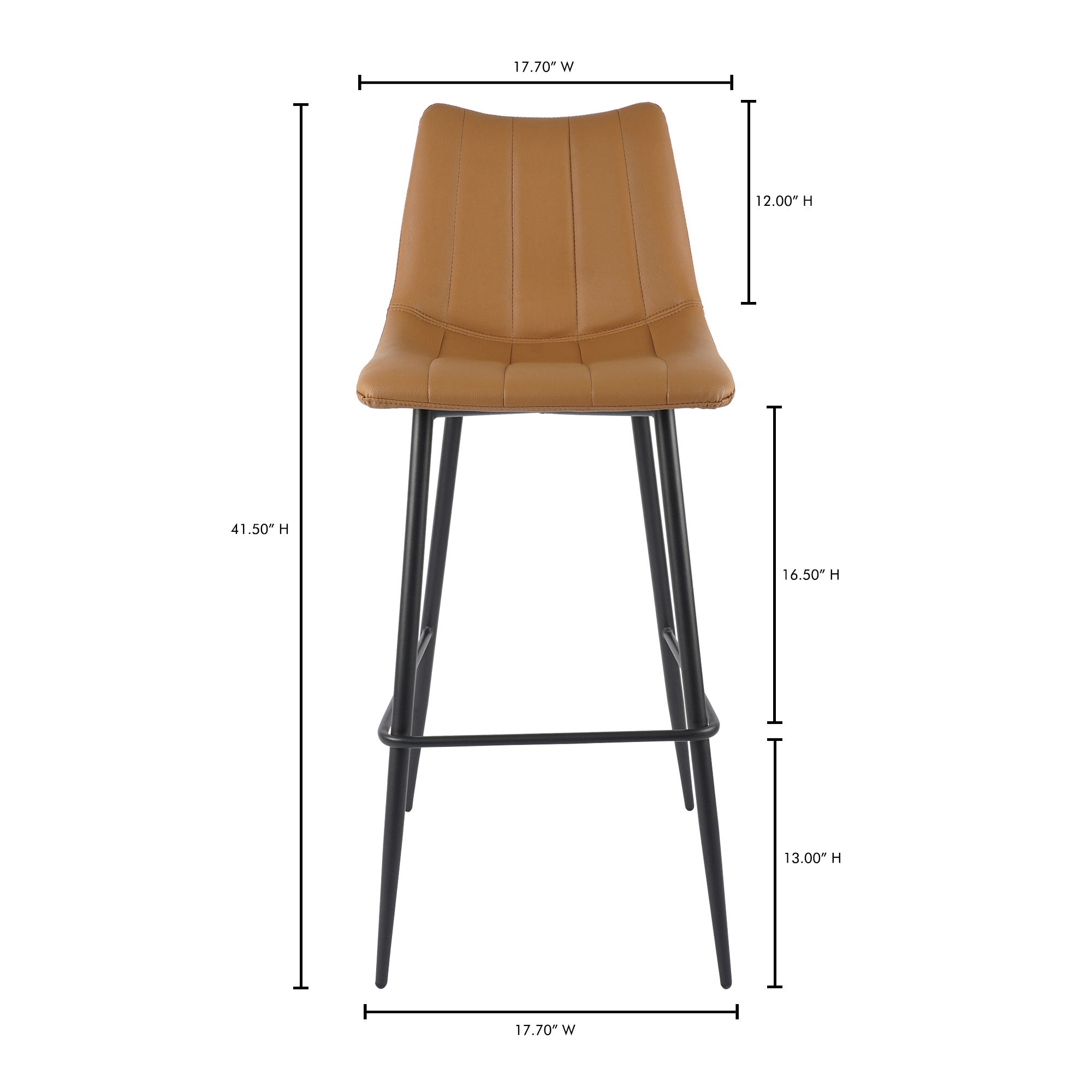 Alibi Barstool Tan - Set Of Two, Counter & Bar Stool by Moe's Home, 17.7" width x 41.5" height x 20" depth View 10