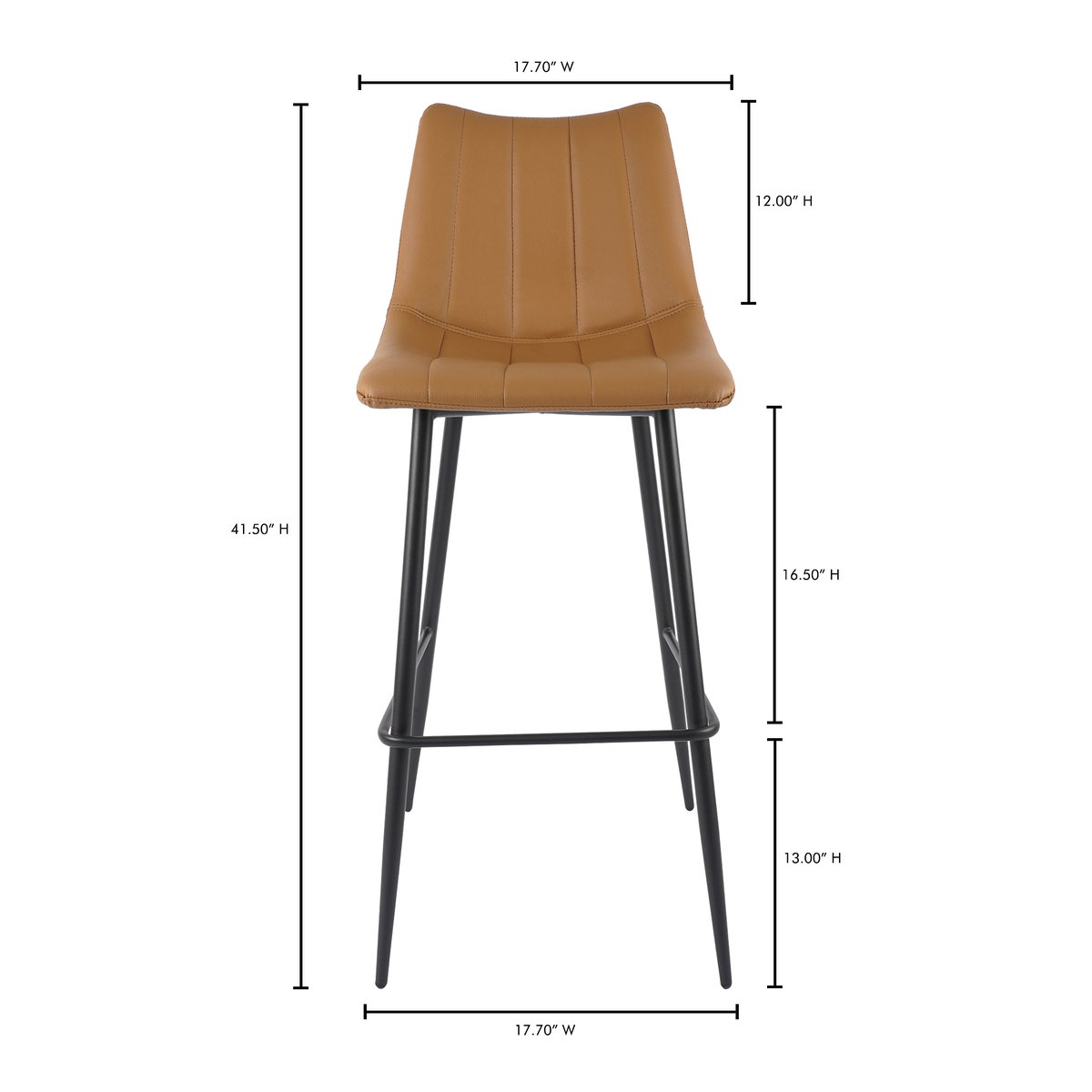 Alibi Barstool Tan - Set Of Two, Counter & Bar Stool by Moe's Home, 17.7" width x 41.5" height x 20" depth View 10