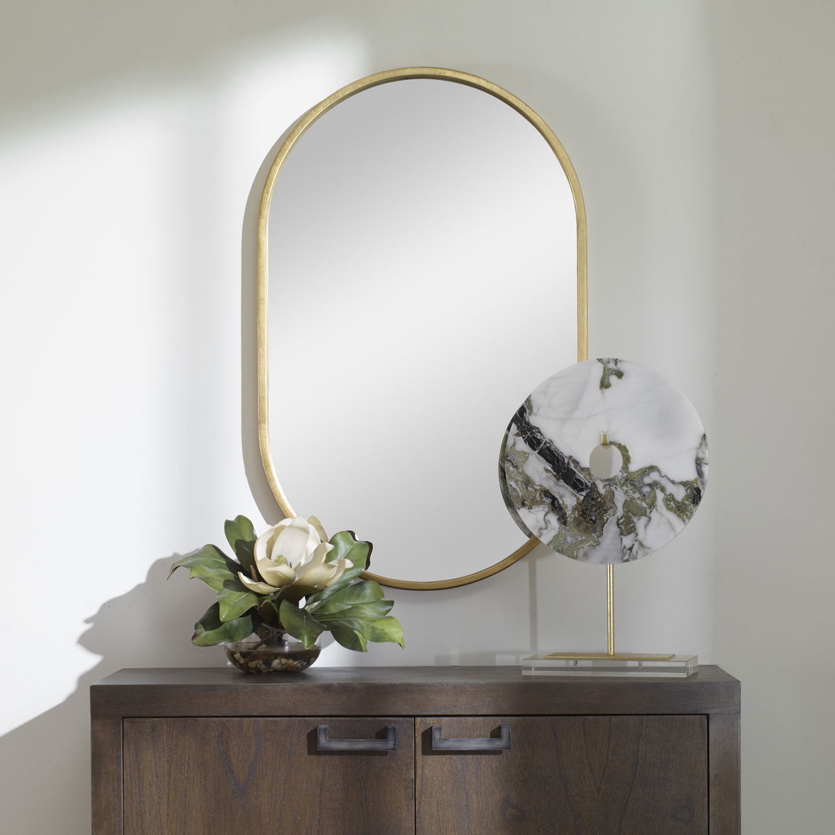 Varina Minimalist Gold Oval Mirror, by Uttermost, 20" width x 32" height x 1.5" depth View 7