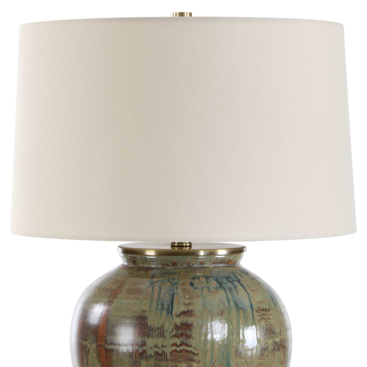 Olisa Brown Green Table Lamp, by Uttermost, 17" width x 25" height x 17" depth View 5