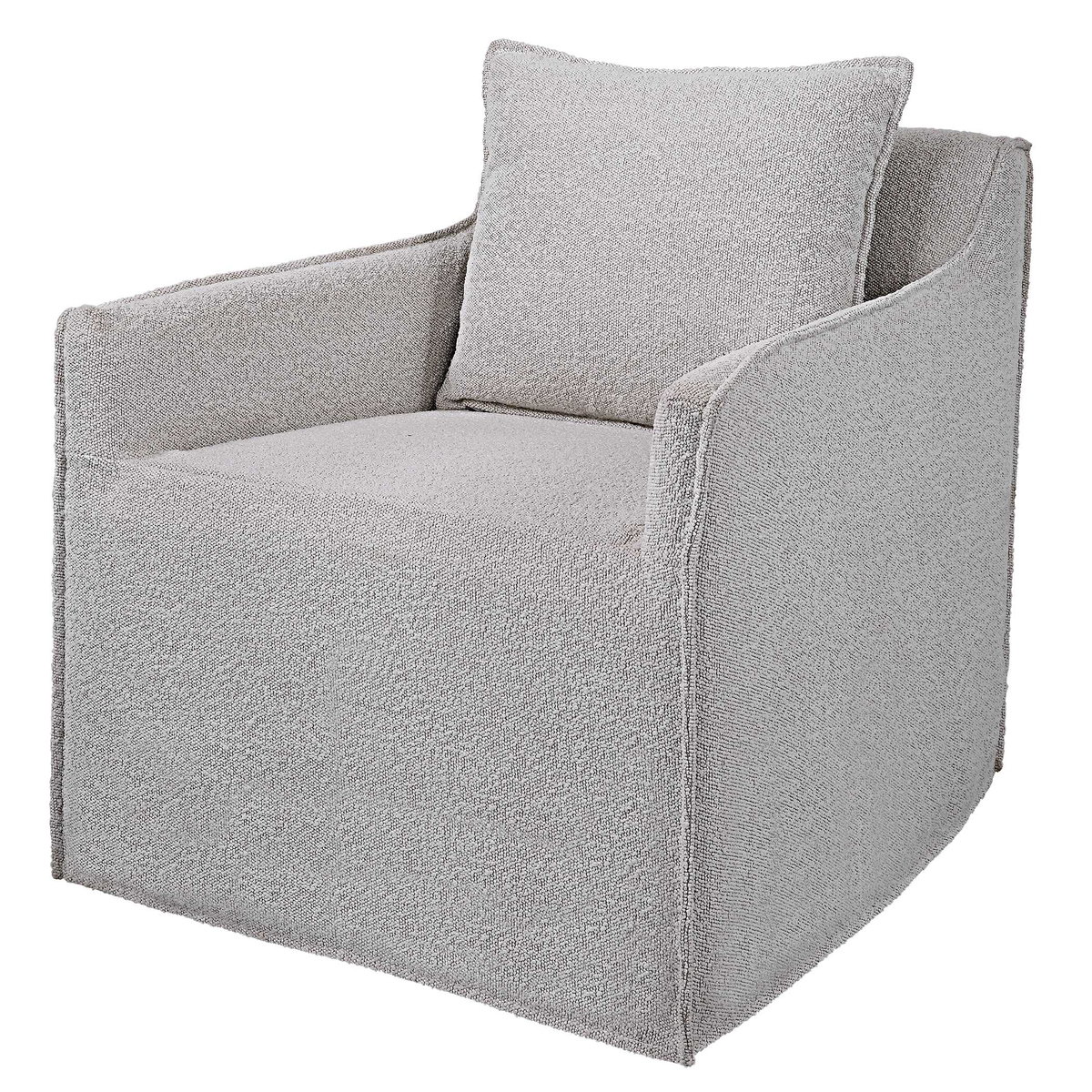 Welland Gray Swivel Chair, Accent Chair by Uttermost, 27.5" width x 28.5" height x 33.5" depth View 4