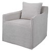 Welland Gray Swivel Chair, Accent Chair by Uttermost, 27.5" width x 28.5" height x 33.5" depth thumbnail 4
