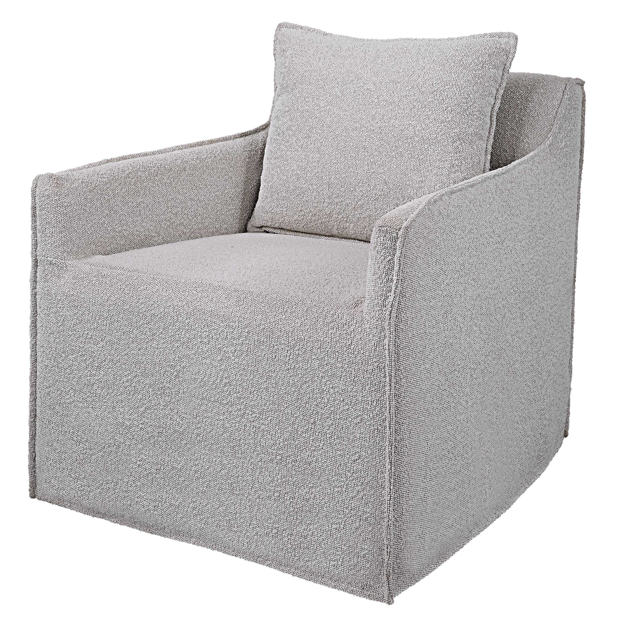Welland Gray Swivel Chair, Furniture by Uttermost, 27.5" width x 28.5" height x 33.5" depth View 4