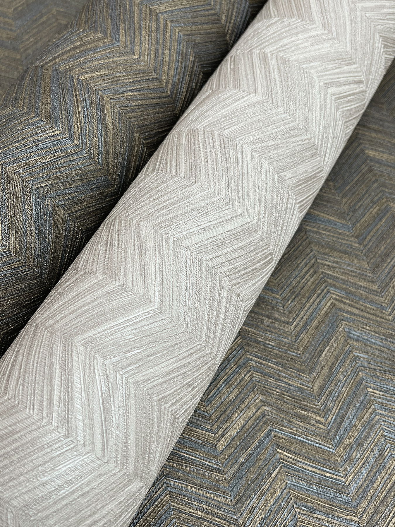 Raised Chevron Royal Blue Wallpaper large image 