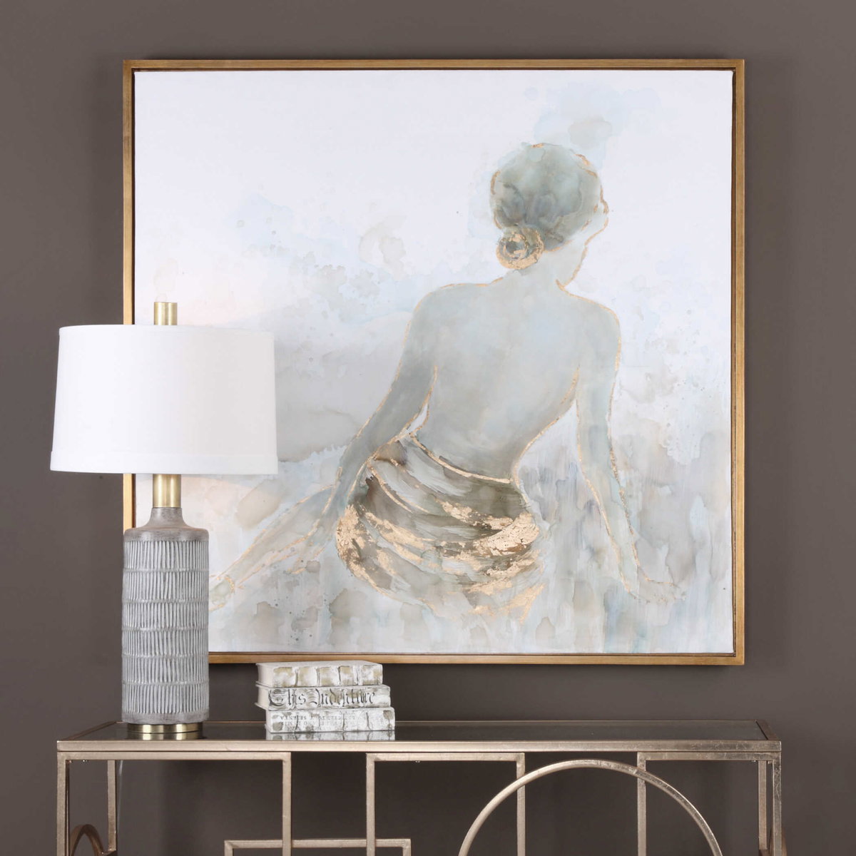 Gold Highlights Feminine Art, by Uttermost, 4'1.75" width x 4'1.75" height x 1.5" depth View 2