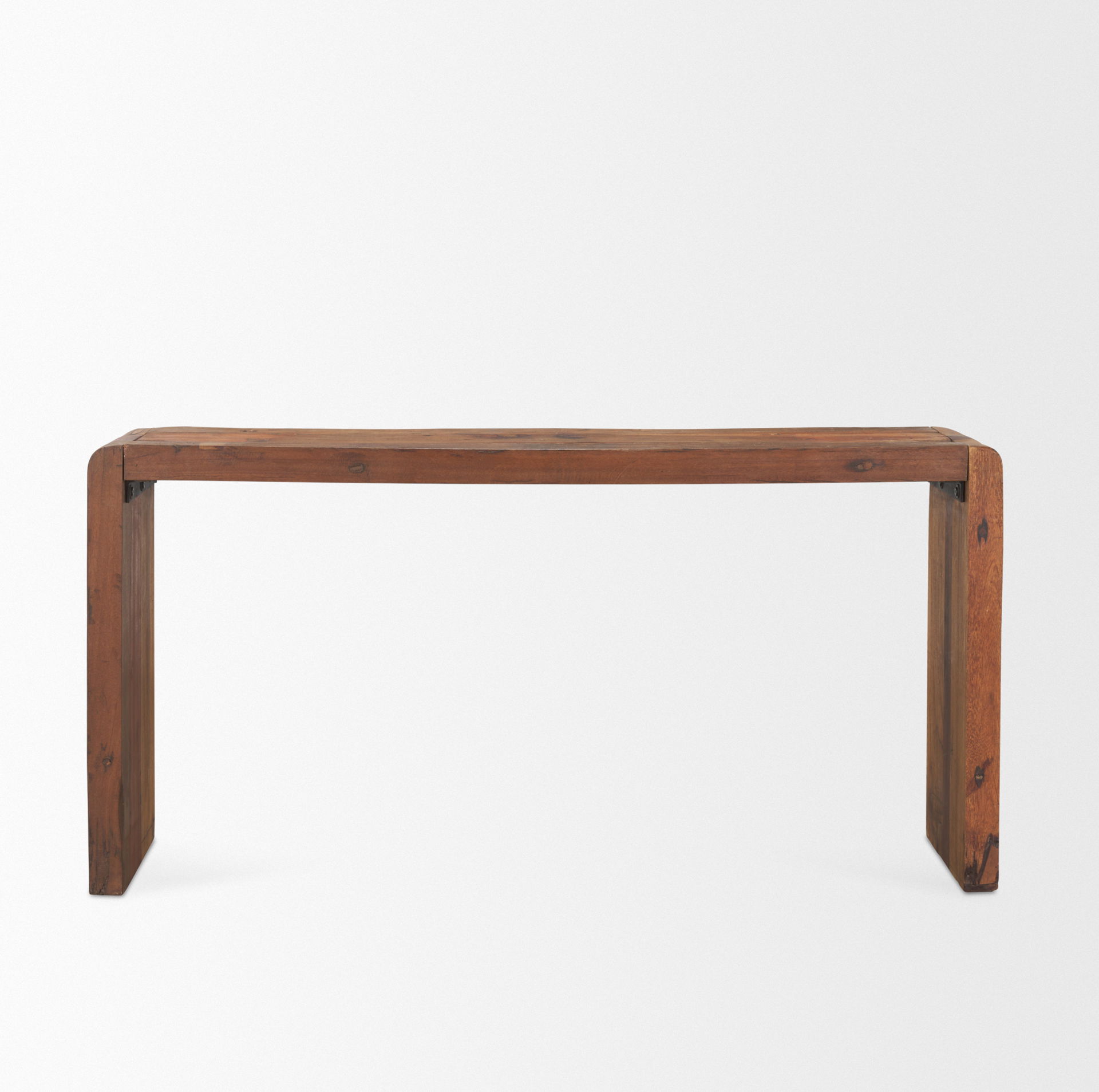 Estelle Rustic Brown Reclaimed Wood Console Table, by Mercana, 60" length x 14" width x 30" height View 6