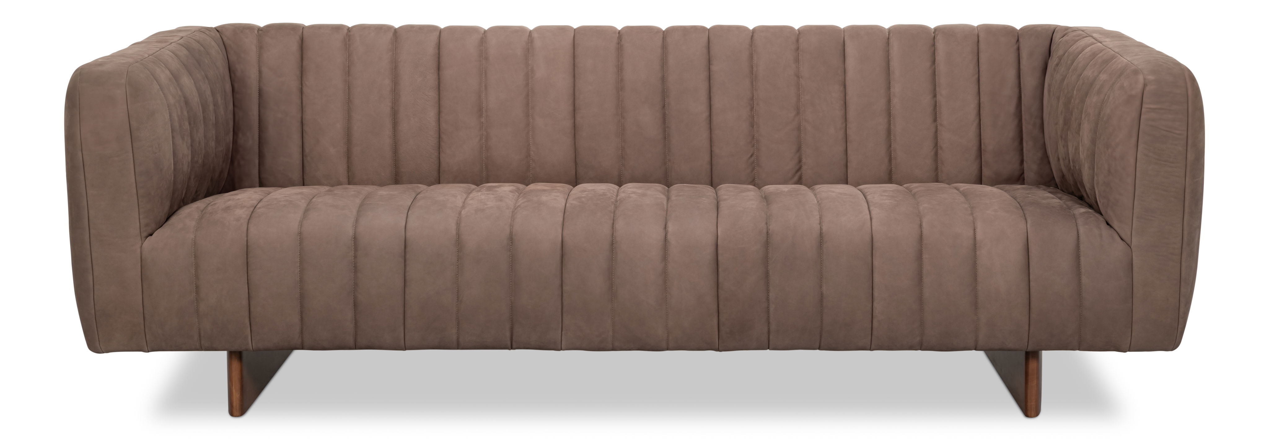 Denys Leather Sofa, Scotland Grey, Sofas & Sectional by Sarreid, 85" length x 35" width x 28" height View 8
