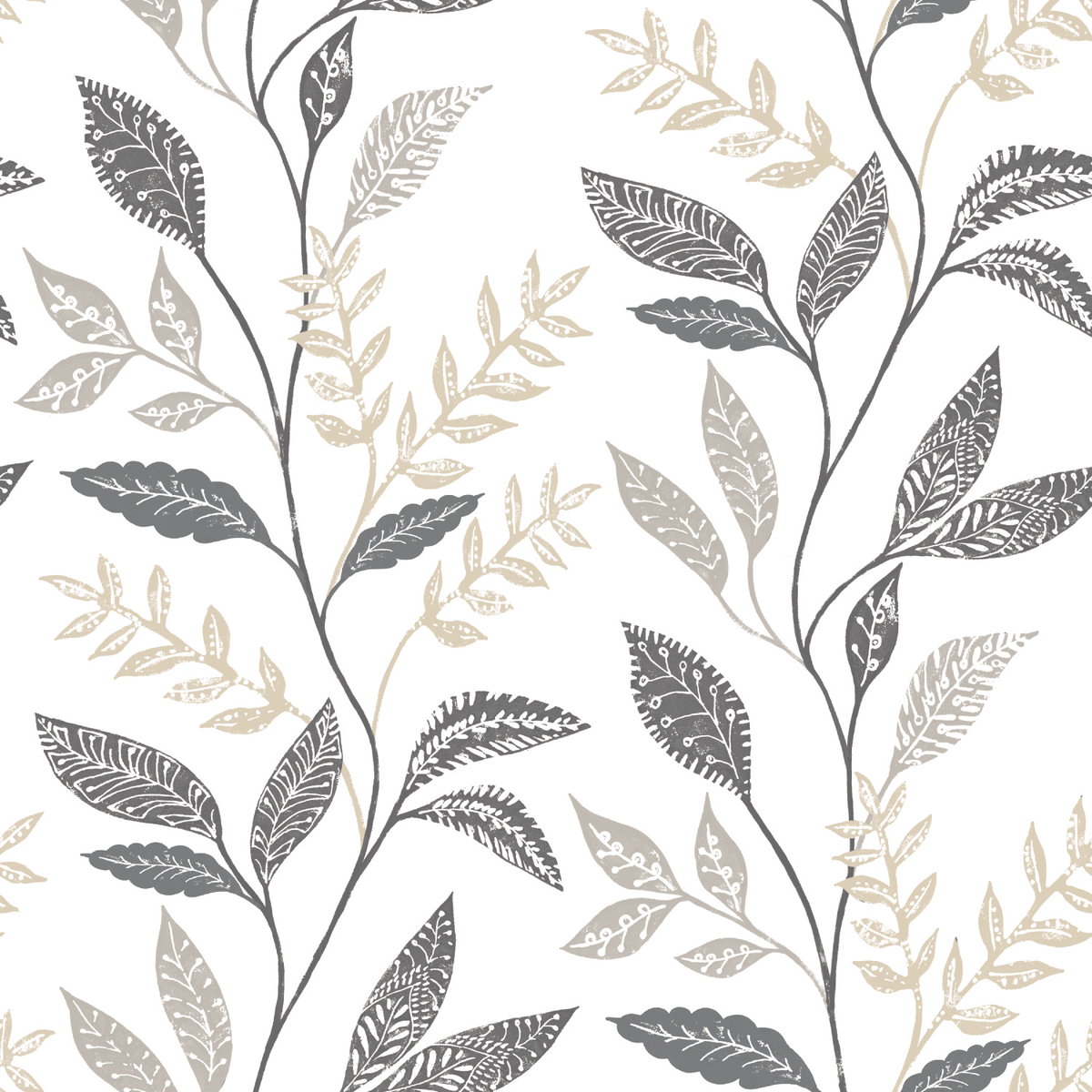 Cottage Vine Grey Peel & Stick Wallpaper, by York Wall, 18' length x 1'8.5" width x 0.02" depth
