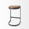 Tyson 17L x 18W x 28H Brown Leather with Metal Frame Counter Stool thumbnail 4