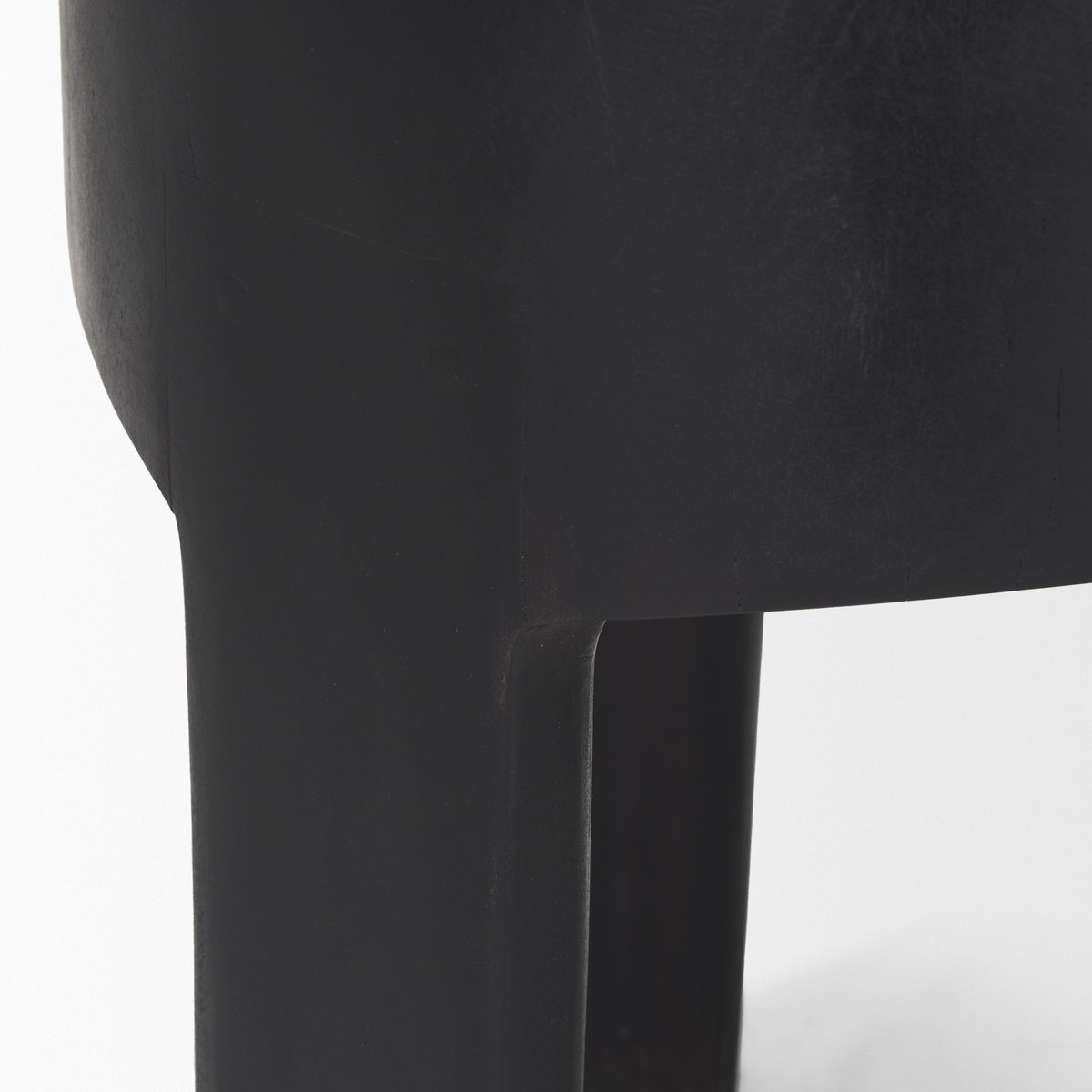 Riya Solid Black Wooden Stool, Ottoman by Mercana, 15" length x 15" width x 19" height View 9
