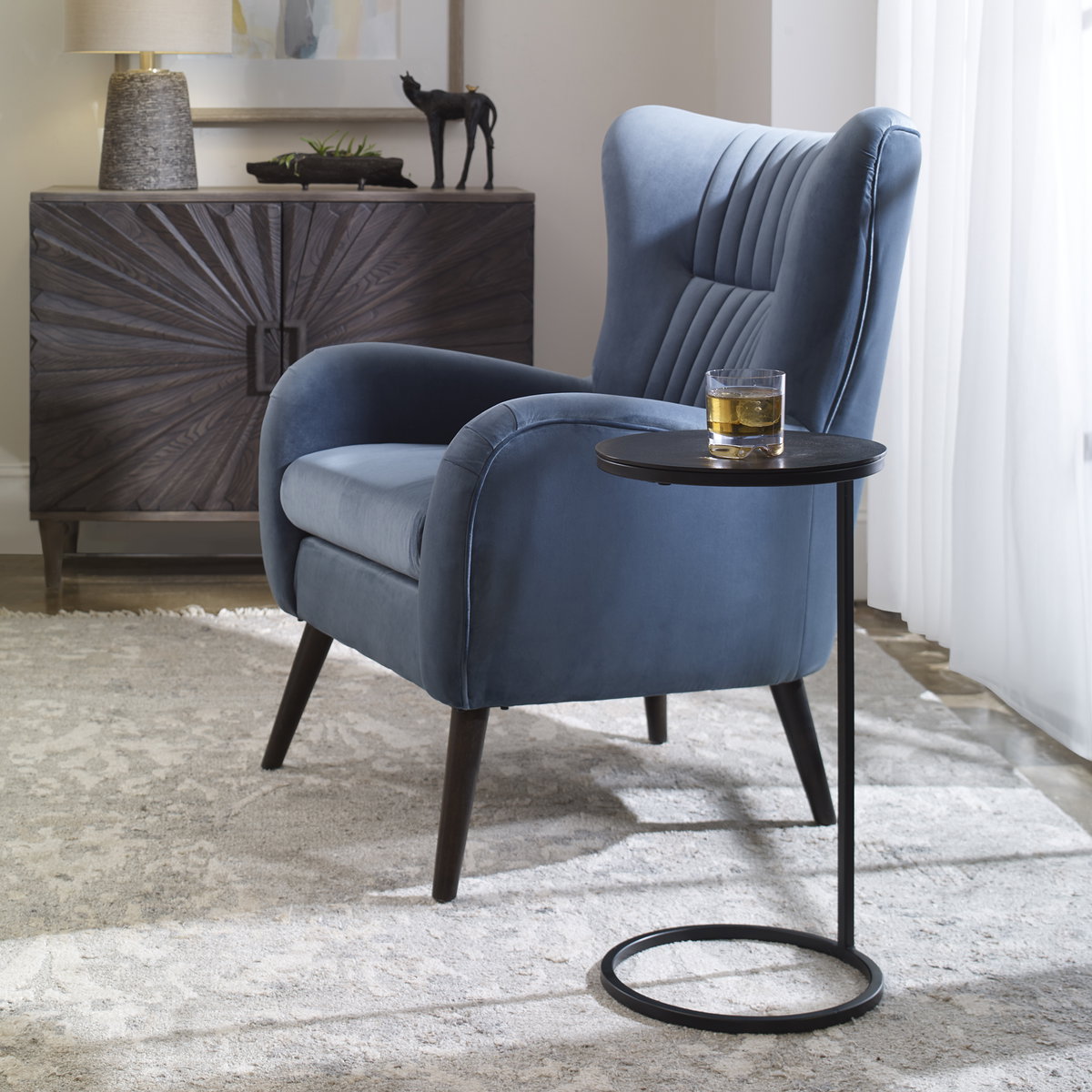 Brunei Round Accent Table, Side & End Table by Uttermost, 12.5" width x 24" height x 12.5" depth View 8